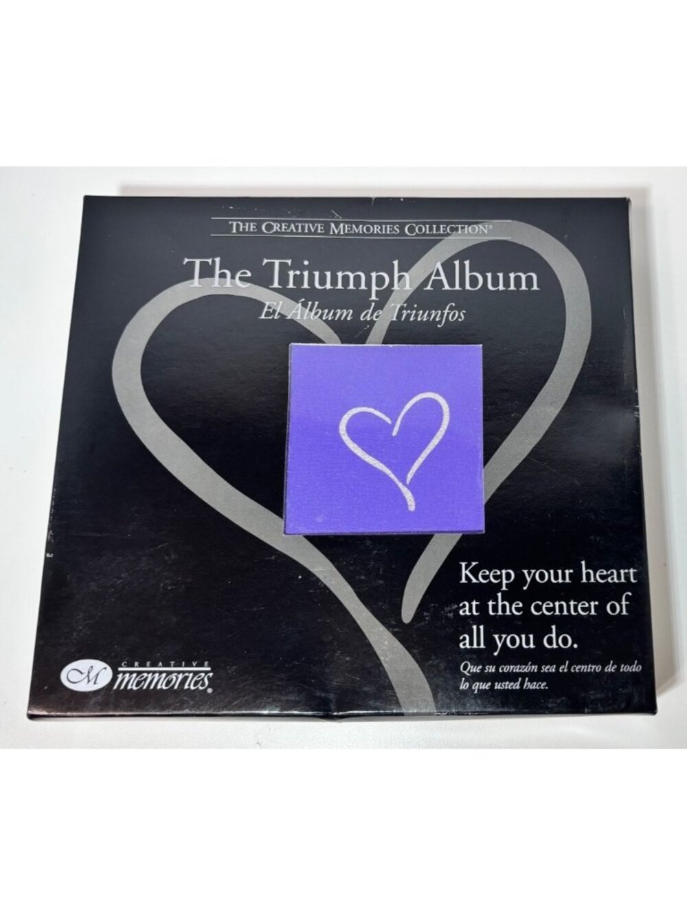Creative Memories 7x7 Triumph Purple Album 12 Pages Heart in Silver Design